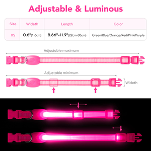 LED <b>Dog</b> Collar USB Rechargeable <b>Light</b> up <b>Dog</b> Collar, Water-Resistant Adjustable Safety Collar <b>Light</b> for Small Medium Large <b>Dogs</b> - Product Image 5