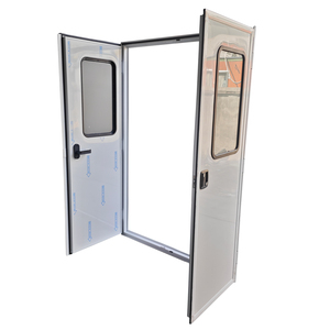 Fourniture directe usine – Porte double entrée sur mesure 1300*1450mm à quatre angles droits pour camping-car, véhicule spécial, ambulance, avec fenêtre intégrée - Product Image 6