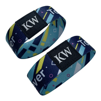 Bracelets promotionnels personnalisés en polyester extensible, imprimés par transfert thermique, imitation tissée antique, avec logo sur mesure