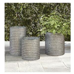 Grandes jardinières galvanisées Pot et jardinière décoratifs pour la maison et le jardin pour la verdure Jardinières décentes avec manche en bois - Product Image 2