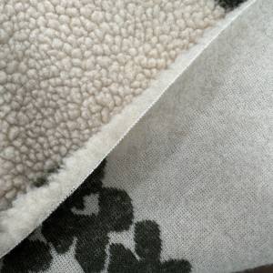 신선한 녹색 자카드 니트 셰르파 플러시 원단 프리미엄 인조 모피 소재 어린이 침대 베개 커버 홈 장식 애완 동물 의류 - Product Image 3