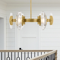 Lampe suspendue en verre en laiton de luxe créative moderne nordique de bonne qualité pour les lustres de restaurant hôtel centre commercial