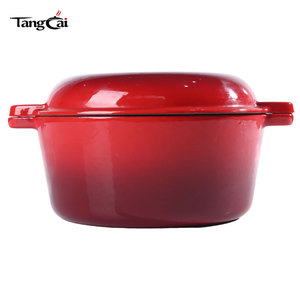Marmite hollandaise <span class=keywords><strong>en</strong></span> <span class=keywords><strong>fonte</strong></span> émaillée 2-<span class=keywords><strong>en</strong></span>-1 de 5QT, solution de cuisson polyvalente populaire pour la cuisson du pain au levain, qualité supermarché - Product Image 3