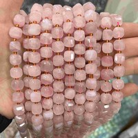 Perles en pierre naturelle de jaspe américain en gros, perles cubiques de 8 mm, facettes, fil de 15 pouces pour la fabrication de bijoux
