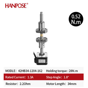 มอเตอร์บอลสกรู Hanpose 1.3a 42HB34-1204-162 ขนาด 34 มม. <span class=keywords><strong>Nema</strong></span> <span class=keywords><strong>17</strong></span> เหมาะสำหรับเครื่องจักรทางการแพทย์ มอเตอร์สเต็ปเปอร์ความเร็วสูงแบบบอลสกรู - Product Image 1