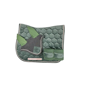 Precios razonables Juego de almohadillas de sillín de terciopelo que incluye envolturas de Polo a juego y almohadilla de sillín de terciopelo de ganchillo a la venta - Product Image 1