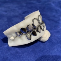 925 argent 8 haut 8 bas personnalisé diamant poussière diamant coupe Perm coupe Grillz visage ouvert Grillz Hiphop bijoux