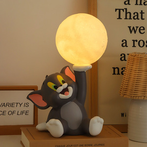 Lámpara de Escritorio Creativa y Popular con Diseño de Gato Tom Parlante, Reloj, Decoración de Escritorio - Product Image 2