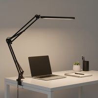 Lampe de bureau LED électrique moderne et confortable de style européen avec bras flexible réglable, lumière de table protectrice pour les yeux, idéale pour les chambres, les bureaux et les salles d'étude