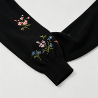 Pull pour femme automne-hiver, manches longues, col rond, cardigan en coton, boutons brodés, cardigan en tricot pour femme