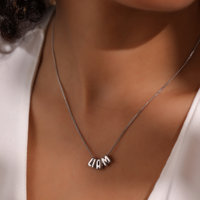 Colliers pour femmes 2023 minimalistes en acier inoxydable inaltérable, avec pendentif lettre 3D gonflée personnalisée en forme de mini bulle ou ballon