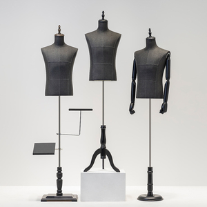 Costume magasin de vêtements Mannequin Rack noir modèle masculin demi-support de corps hommes costume présentoir avec pantalon rack et <span class=keywords><strong>porte</strong></span>-chaussures - Product Image 3