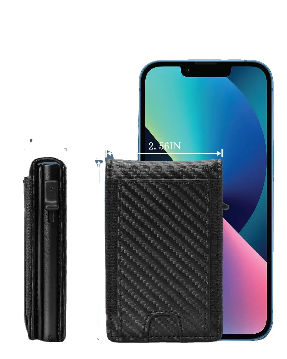 Mıknatıs cüzdan manyetik kart tutucu standı ile Minimalist karbon fiber doku cüzdan 9 kartları iPhone için kullanılabilir