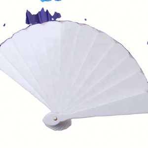 Éventail pliant en tissu côtelé en plastique arc-en-ciel avec logo personnalisé, éventail pliant pour la fierté gay, éventail en plastique pour la décoration - Product Image 5