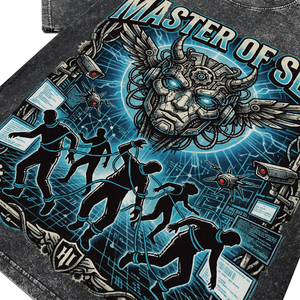 2026 New Wholesale High Quality 100% Cotton Knitted Breathable T Shirts Men Custom Demon Style Print Acid <b>Wash</b> O-Neck Short - Product Image 4