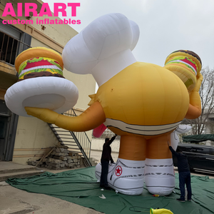 Mascotte géante gonflable de chef cuisinier avec logo personnalisé pour la promotion des aliments et des boissons - Product Image 4