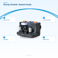 Pompe de relevage des eaux usées pour sous-sol, hauteur de refoulement 13m, débit 26m³/h, système de levage des eaux usées, OEM ODM OBM personnalisé, garantie 1 an, 220V