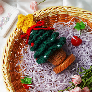 Bán Buôn Tay Crochet Nhân Tạo Cây Giáng Sinh Tulip Tăng Trong Nồi Mới Lạ Giáng Sinh & Valentine Của Món Quà Ngày - Product Image 5