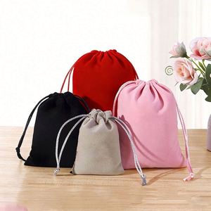 Wholesale Jewelry Storage Velvet Cloth Gift Packaging Drawstring Bag With Custom Logo - Product Image 2