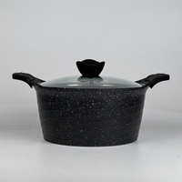 Casserole de cuisine 20-24 cm, marmite, pot, batterie de cuisine, avec poignée amovible, style coréen, en métal écologique