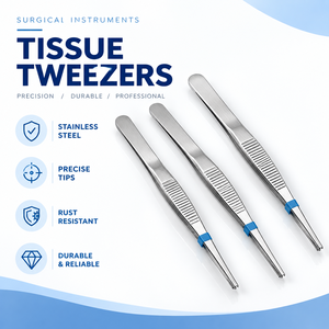 Pinzas para Tejidos de Acero Inoxidable, Pinzas de Disección Rectas, Pinzas Médicas para Aplicación de Apósitos con Dientes - Product Image 1