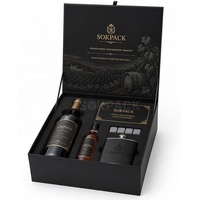 Coffret Cadeau Luxe Personnalisé Whisky Vodka Boîte Rigide en Carton Insert en Mousse EVA Matériaux Recyclés Écologiques Gaufrage Magnétique