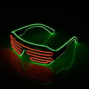 Luminous Led Glasses Factory Direct Neon El Light Up Led Glasses Christmas Light Glow Shutter Style Luminous Party Glasses