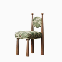 Chaises de salle à manger en bois massif, design français d'inspiration vintage, légèrement luxueuses, haut de gamme, créatives et minimalistes