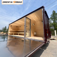 Sauna conteneur violet de 6 mètres avec chauffage électrique pour usage commercial extérieur