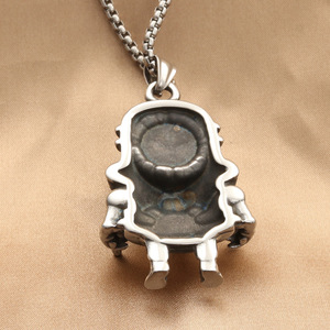 <b>Titanium</b> Steel Astronaut Pendant Necklace Cartoon Space Style Men's Jewelry Everyday Wear Polished Finish - Product Image 3