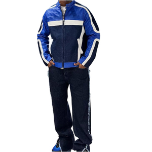 Giacca da Corsa KY Retro Color Block con Colletto Alto, Cappotto Streetwear da <span class=keywords><strong>Uomo</strong></span> con Zip per un Look Casual e <span class=keywords><strong>Trendy</strong></span> - Product Image 1