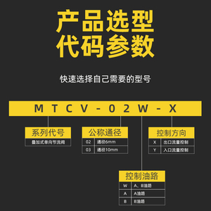 วาล์วควบคุมความเร็วแบบซ้อนได้ Mtcv รุ่น 02a 02b 03w 03a 03b วาล์วควบคุมความเร็ว Mtcv รุ่น 04w - Product Image 5