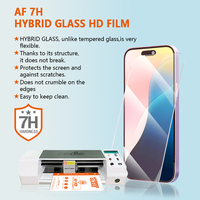 Protection d'écran universelle incassable en verre hybride AF transparent 125*196mm pour iPhone 13 14 15 16 17 - Offre Spéciale