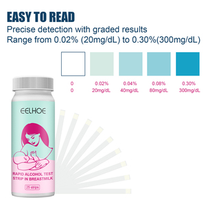 EELHOE Schnelltest-Teststreifen 25 Stück Schneller Alkoholtest-Streifen <span class=keywords><strong>in</strong></span> Muttermilch für Stillende Mütter - Product Image 6