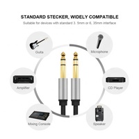 Câble Audio adaptateur 3.5mm à double 6.35mm pour mélangeur amplificateur haut-parleur plaqué or 6.5mm 3.5 Jack Splitter câble Audio