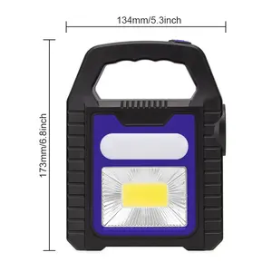 Linterna Solar LED COB de Alta Luminosidad con Salida USB, Resistente al Agua IP65, Luz Diurna de 6000K, Batería de Litio - Seguridad para Campamento y Exteriores - Product Image 5