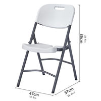 Chaises pliantes en plastique HDPE blanc, robustes, capacité de charge de 650 lb, empilables, portables, pour réunions, fêtes, location, événements