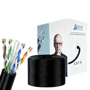 สายเคเบิลเครือข่าย DENIXI Cat6 <span class=keywords><strong>UTP</strong></span>/FTP แบบมีฉนวนป้องกัน สาย CCA แบบตัน 8 แกน ขนาด 23/24AWG ความยาว 100-500 เมตร สำหรับใช้งานภายในอาคาร รองรับความเร็วสูง 10G สำหรับบ้าน/สำนักงาน/อินเทอร์เน็ต - Product Image 1