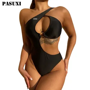 PASUXI 2023 New Black Mystery Swimwear Sporty Beach One Piece Super Sexy costume da bagno da donna Beachwear