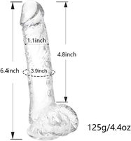 Dildo Realista Pequeño y Transparente de 6 Pulgadas, Impermeable, con Ventosa, Juguete Sexual para Adultos para Mujeres/Hombres, Uso en Punto G y Anal