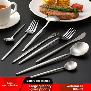 <strong>Chinese</strong> Metal Stainless Steel Dishwasher Safe Mirror Finish Nordic Minimalist Design Four-Piece <strong>Knife</strong> Fork Spoon <strong>Set</strong> Household - Product Image 5