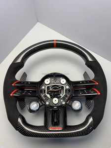Volante Deportivo Personalizado en Fibra de Carbono y Cuero para G20, Serie 1, X3, M3, M4, con Pantalla LED y Costuras Personalizadas - Product Image 3