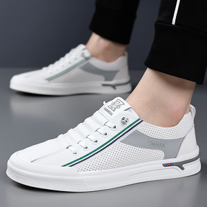 Y3OPA White Mesh Sneakers Summer Breathable Lace-up Men's Casual <b>Shoes</b> <b>Soft</b> Sole Anti-slip - Product Image 2