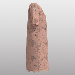 <span class=keywords><strong>Vestido</strong></span> Elegante y Femenino para Mujer, Color <span class=keywords><strong>Rosa</strong></span> Pálido, <span class=keywords><strong>con</strong></span> <span class=keywords><strong>Encaje</strong></span> Floral, Manga Corta, Cuello Redondo, Corte Holgado, <span class=keywords><strong>con</strong></span> Delicado Dobladillo Festoneado - Product Image 6