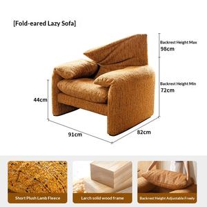 <span class=keywords><strong>Divano</strong></span> Pieghevole Malaren in Stile Retrò per Soggiorno, Poltrona Imbottita in Tessuto a Un Posto - Product Image 4