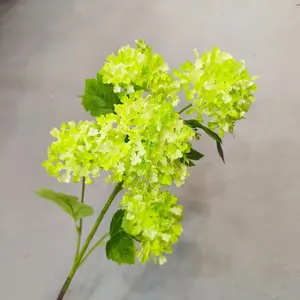 Fleurs en soie artificielles <span class=keywords><strong>pas</strong></span> chères, blanches, pour mariage et Noël, décoration pour la fête des mères, hydrangea boule de neige de haute qualité à 5 têtes - Product Image 5