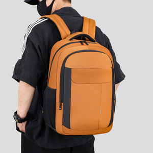 Laptop <b>Backpack</b> <b>Large</b> Capacity Lightweight Simple Style For Men Women Students 15 Inches Compatible Blue Gray Black Yellow - Product Image 2
