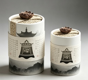 Custom Printed Biodegradable Paper <b>Tea</b> <b>Canister</b>, Premium Cardboard Tube Packaging for Loose <b>Tea</b> and <b>Tea</b> Bags - Product Image 1