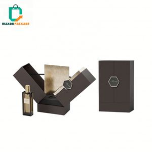 China Handmade Cosmetic Packaging Box Gift <b>Perfume</b> <b>Bottle</b> Cosmetic Black Box Wholesale Hard Paper Boxes - Product Image 5