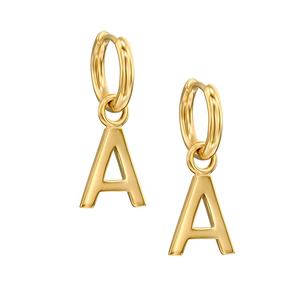 New High Quality Fashion Initial Alphabet Letter a Charm 1.1mm Thickness <b>Dangle</b> <b>Earrings</b> Wholesale 925 Silver Jewelry - Product Image 3